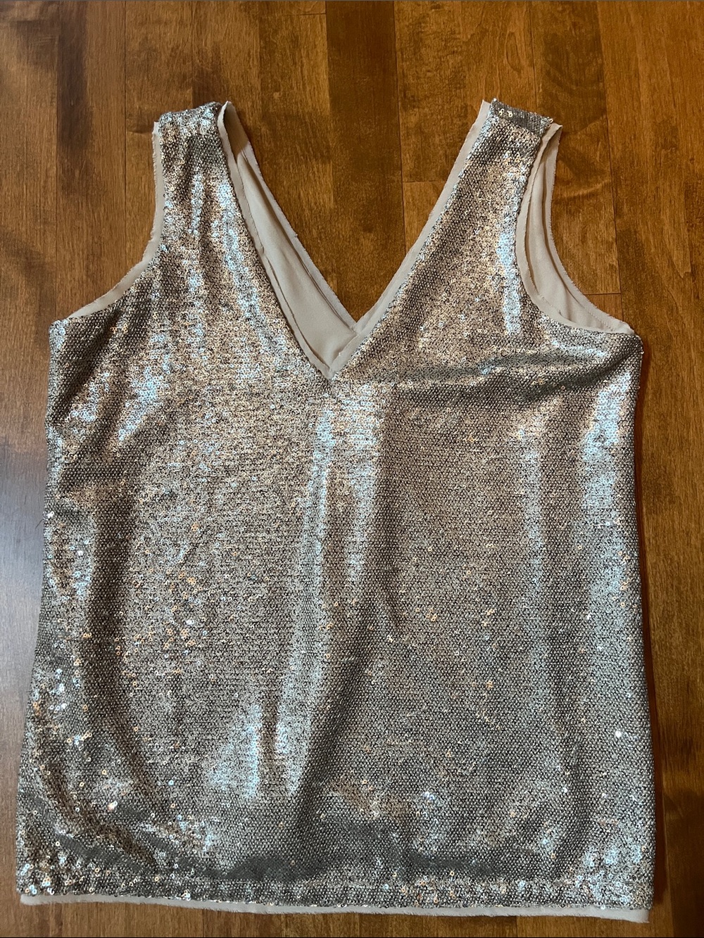 GAP Silver Sequined V-Neck Camisole